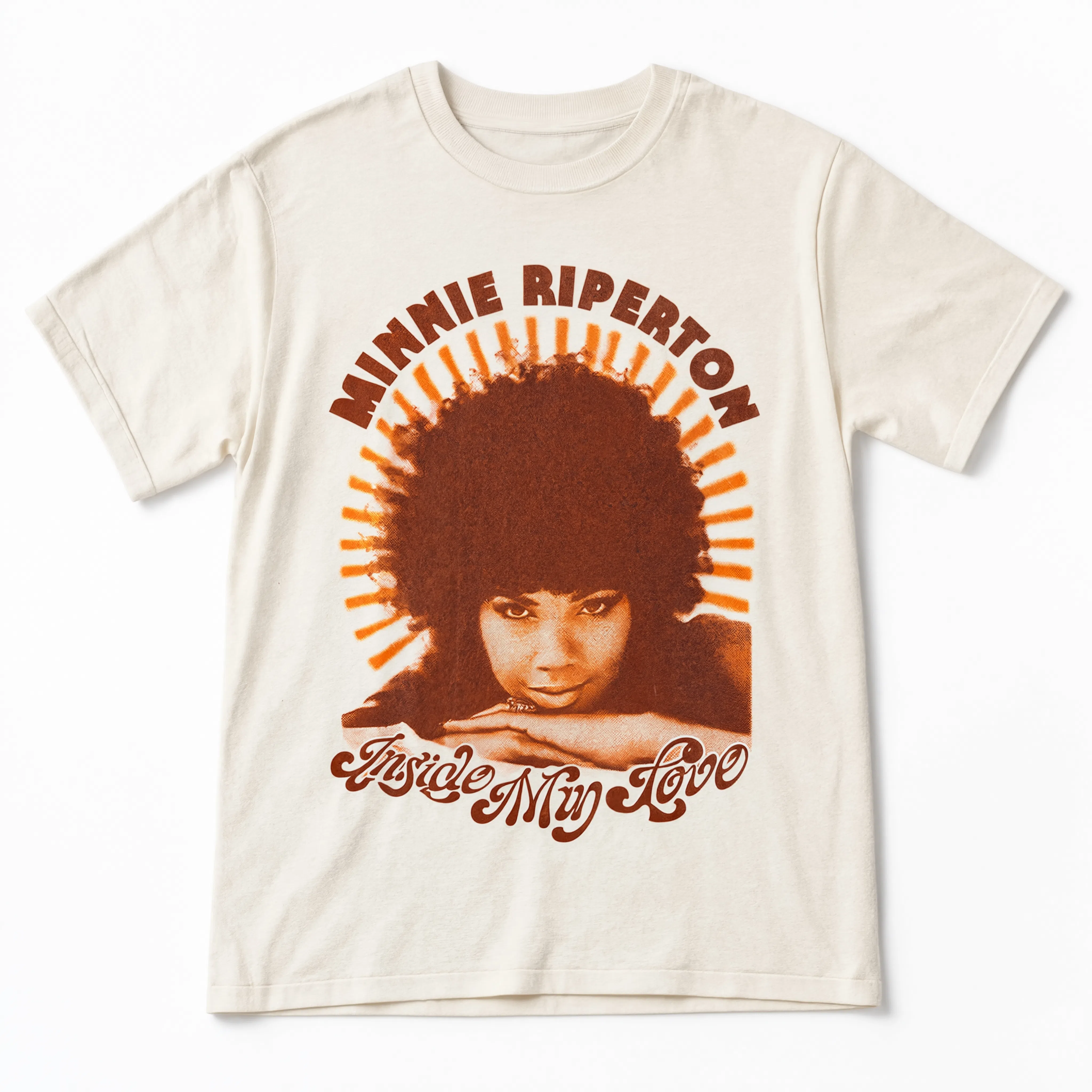 Cream Minnie Riperton limited edition tee flat lay