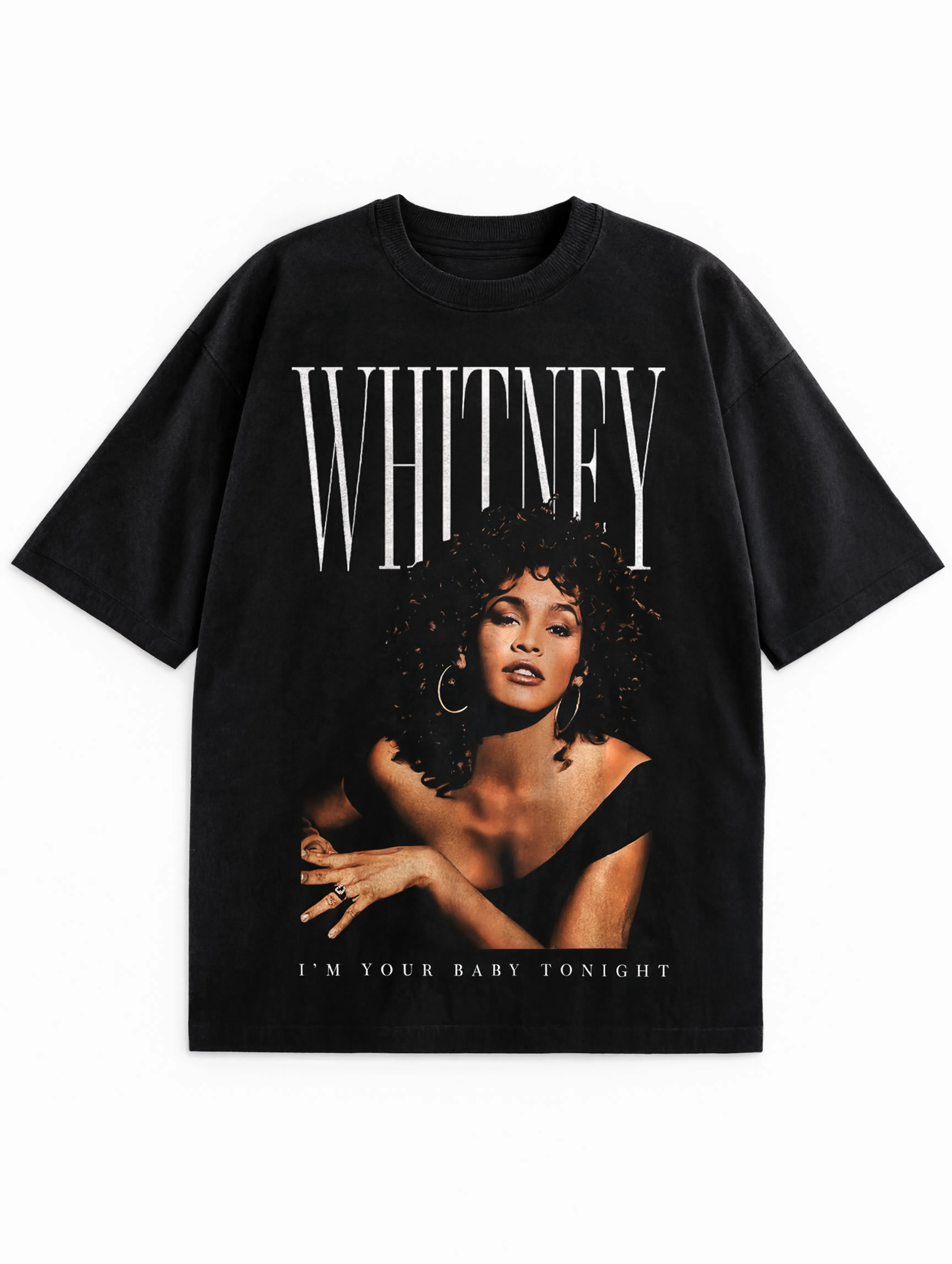 Black Whitney limited edition tee flat lay