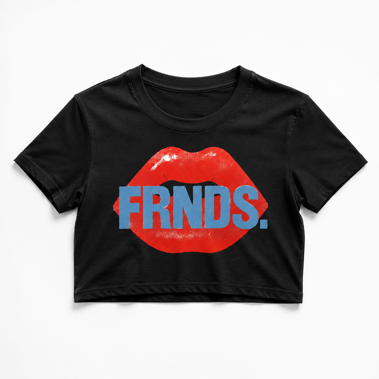 Black FRNDS Lips crop flat