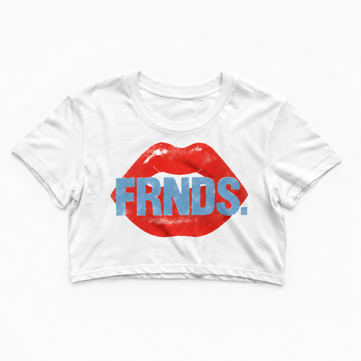White FRNDS Lips crop flat