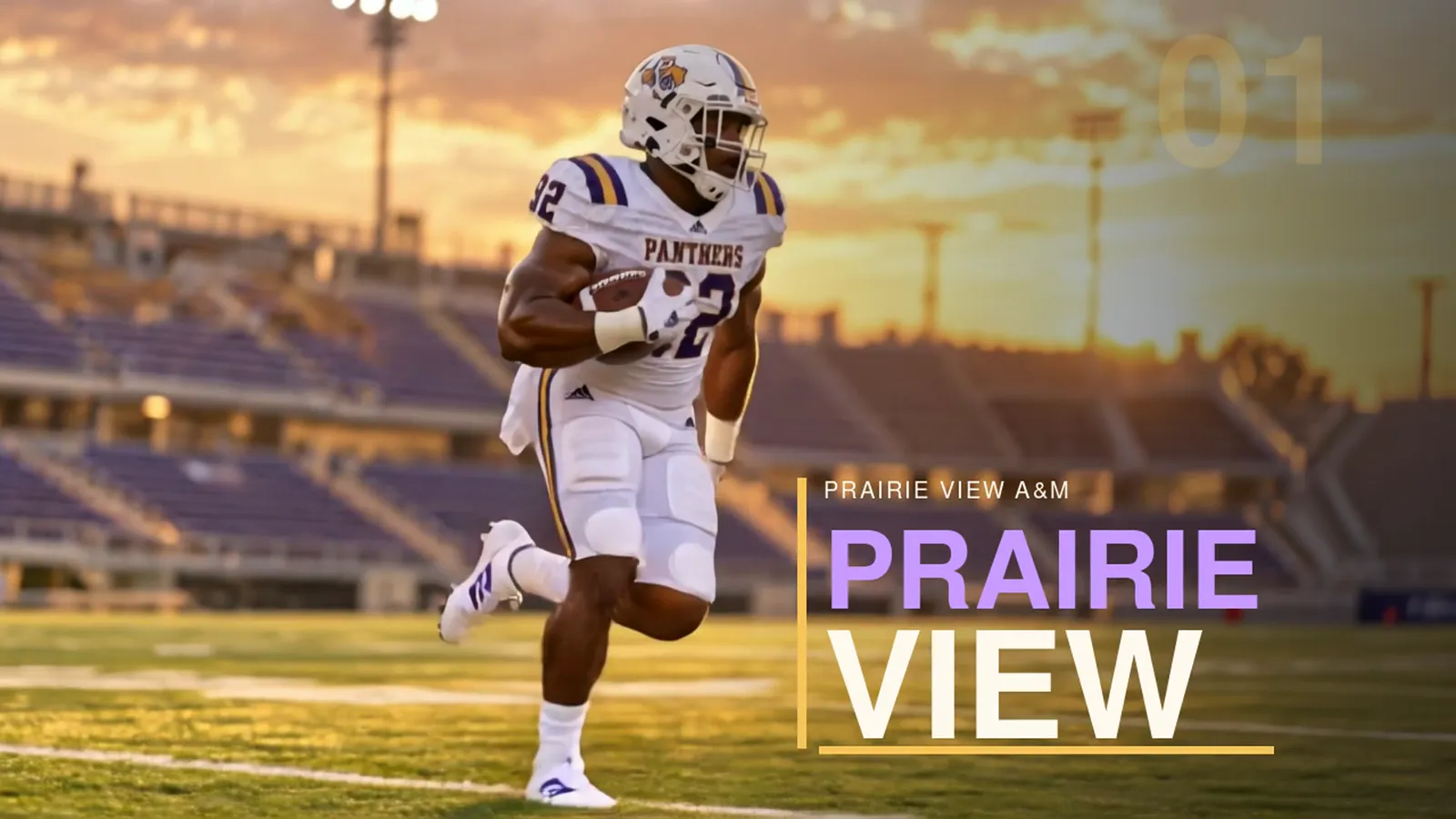 Prairie View football player running in a trailer scene